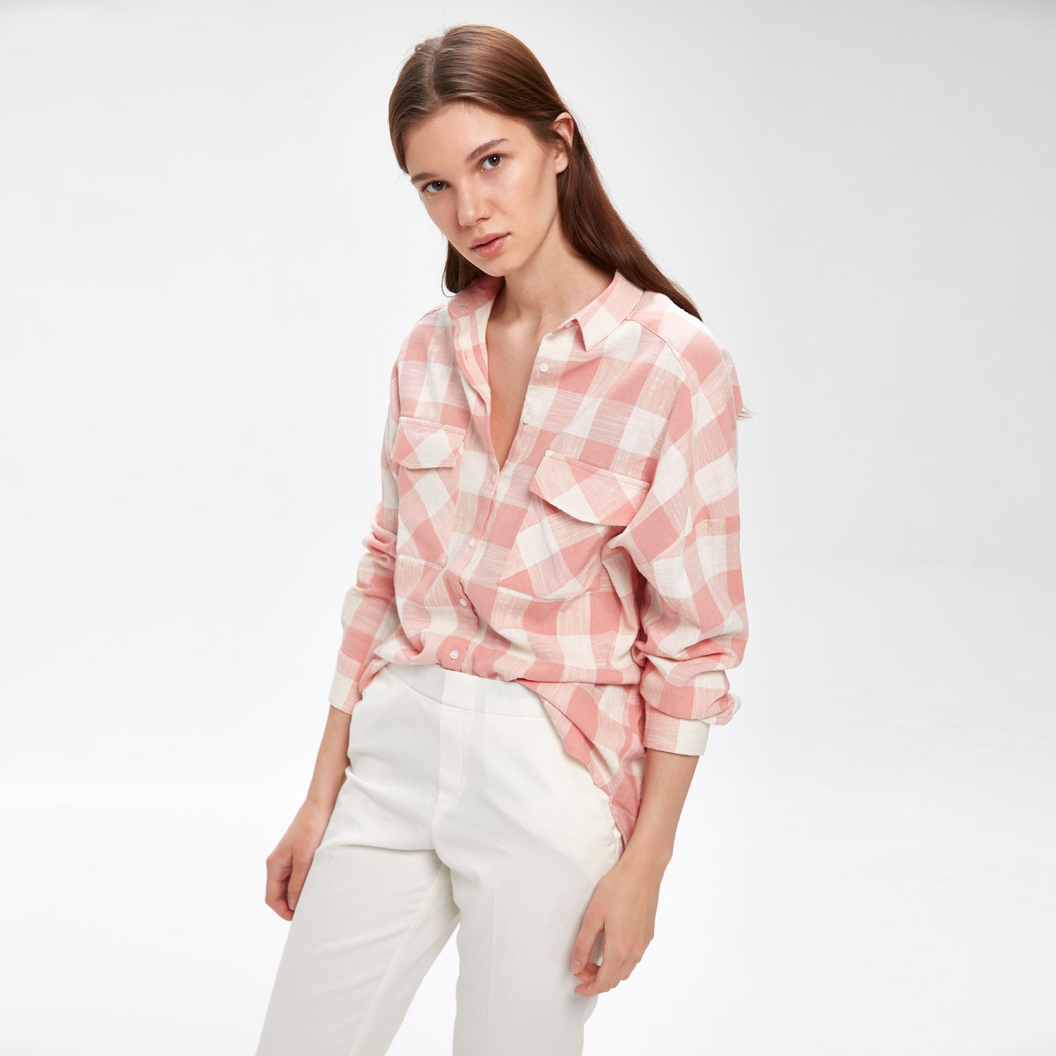 KARELİ ÇİFT CEPLİ GÖMLEK