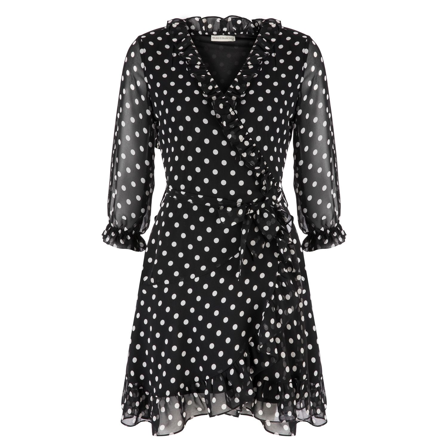 FIRFIR DETAYLI PUANTİYELİ MİNİ ELBİSE