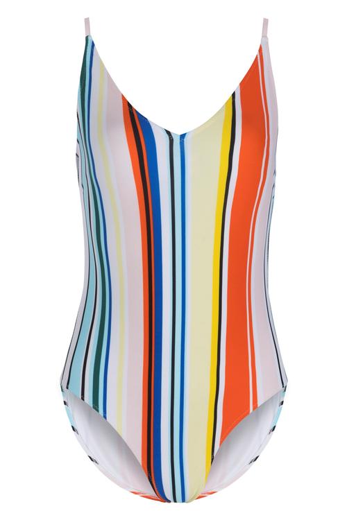  ÇİZGİLİ İP DETAYLI MAYO