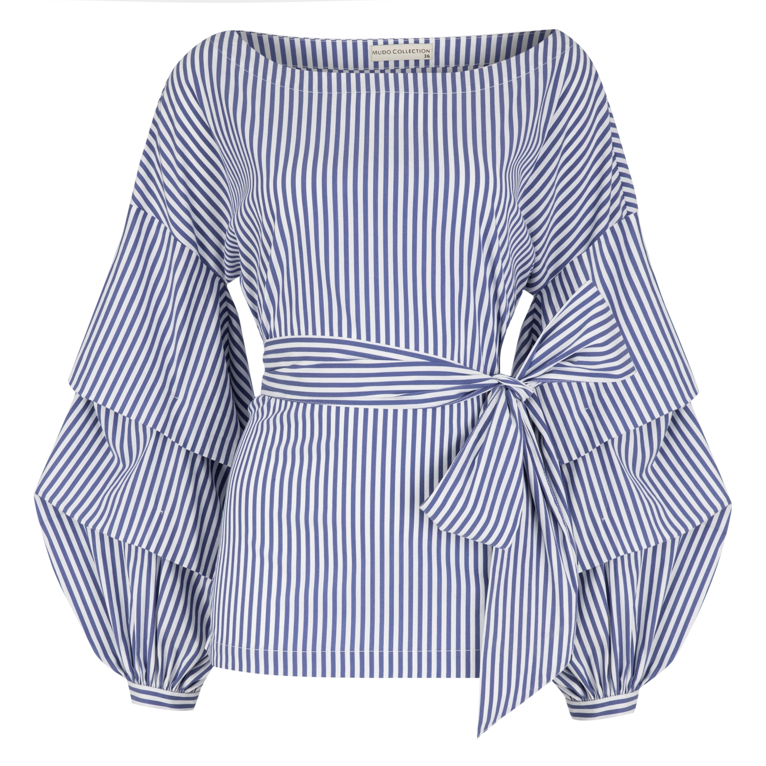 KOLLARI VOLANLI KUŞAKLI BLUZ