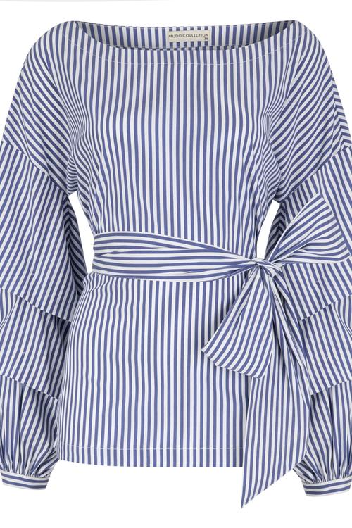  KOLLARI VOLANLI KUŞAKLI BLUZ