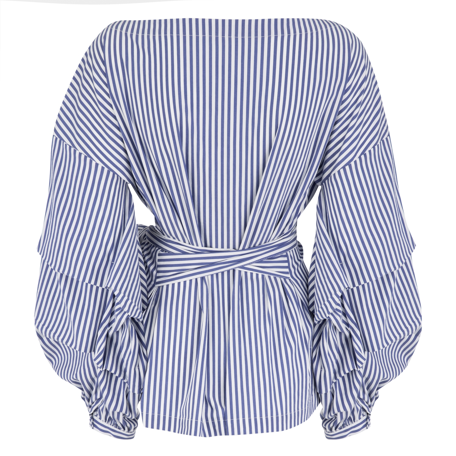 KOLLARI VOLANLI KUŞAKLI BLUZ