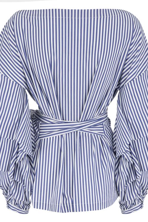  KOLLARI VOLANLI KUŞAKLI BLUZ