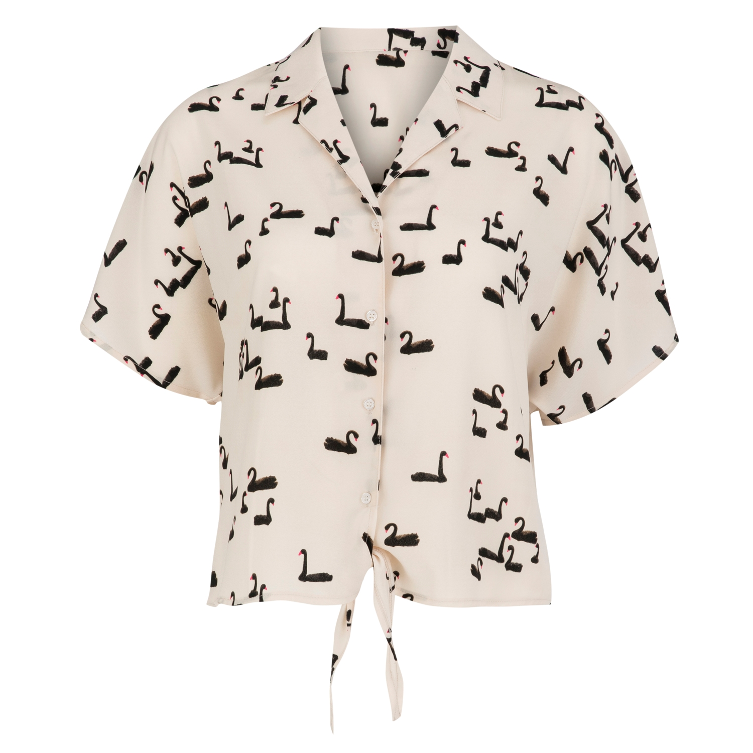 KUĞU DESENLİ CASUAL BLUZ