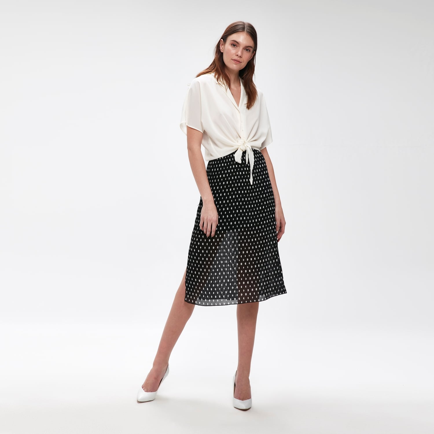 KISA KOLLU BELDEN BAĞLAMALI CASUAL BLUZ