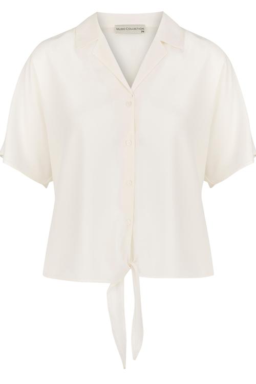  KISA KOLLU BELDEN BAĞLAMALI CASUAL BLUZ