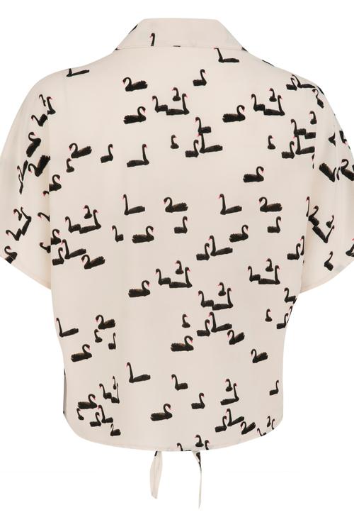  KUĞU DESENLİ CASUAL BLUZ