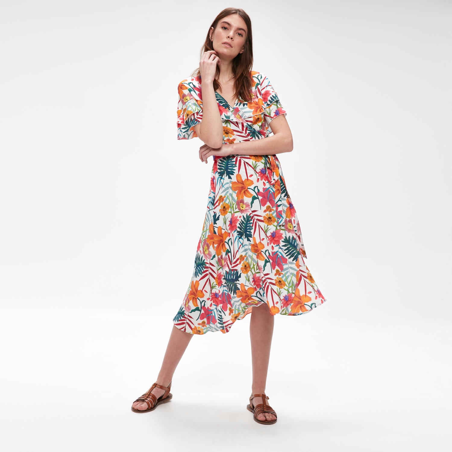 ÇİÇEK DESENLİ ANVELOP ELBİSE