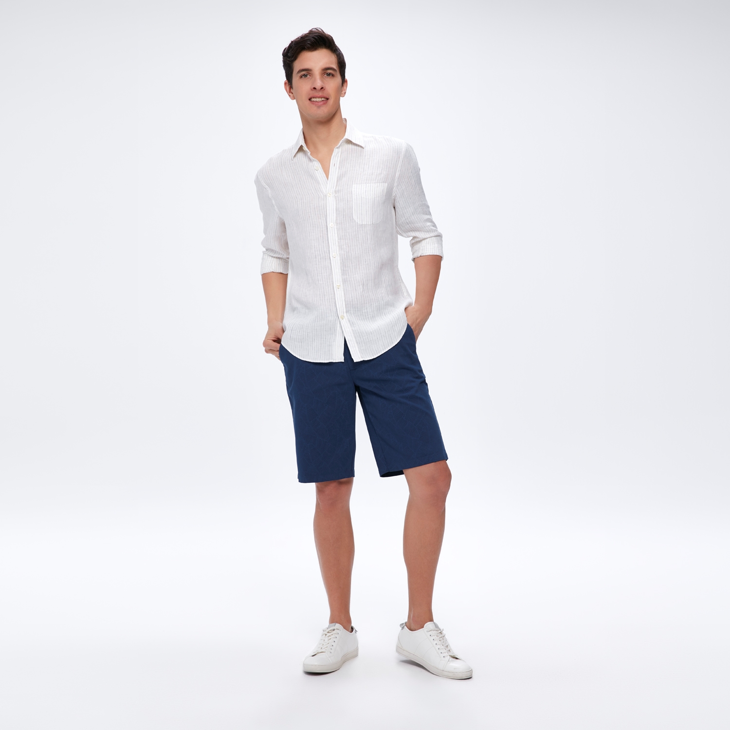 ÇİZGİLİ KETEN GÖMLEK