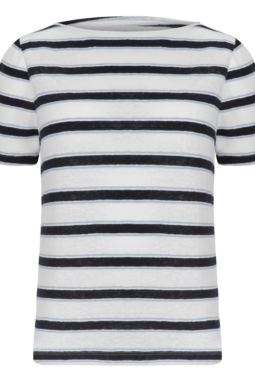  ÇİZGİLİ KETEN T-SHIRT