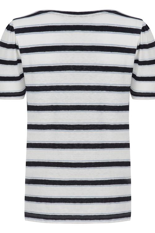  ÇİZGİLİ KETEN T-SHIRT