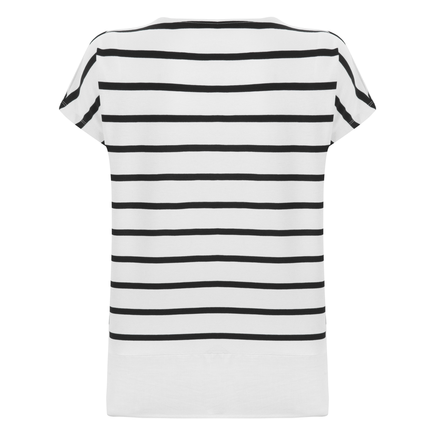 BAĞLAMA YAKALI ÇİZGİLİ KISA KOL T-SHİRT