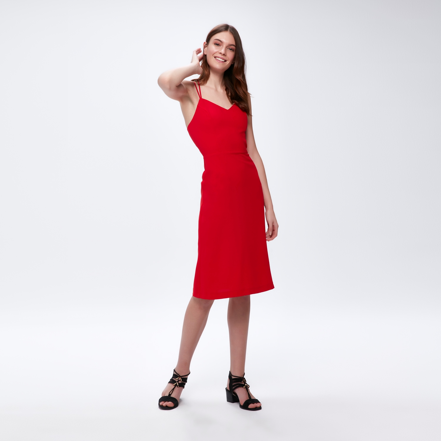 İP ASKILI DOKUMA ELBİSE