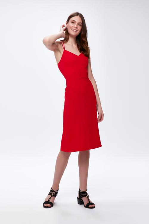  İP ASKILI DOKUMA ELBİSE