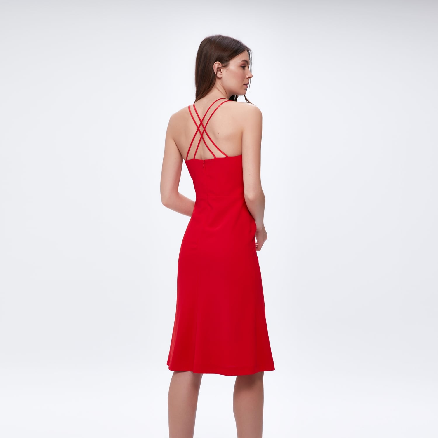 İP ASKILI DOKUMA ELBİSE