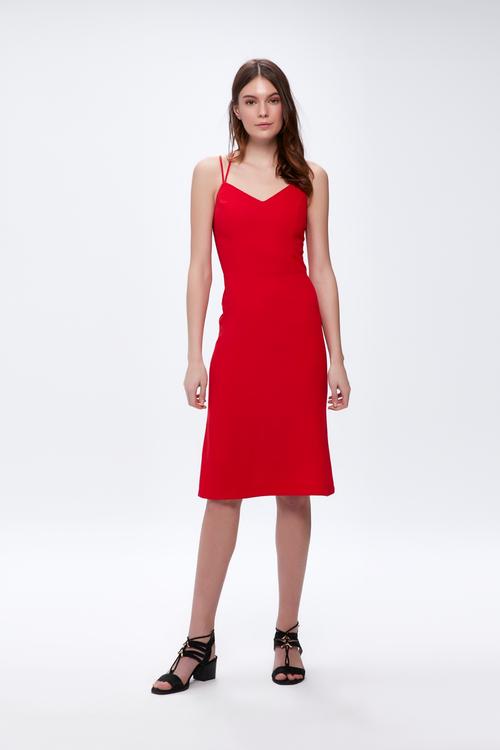  İP ASKILI DOKUMA ELBİSE