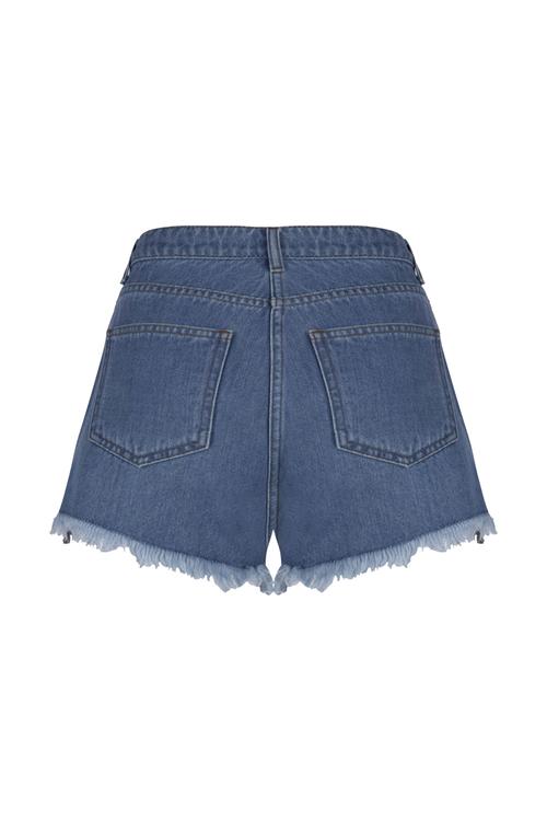  PAÇASI PÜSKÜLLÜ JEAN ŞORT