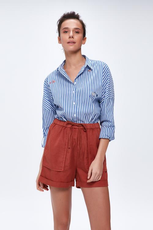  ÇİZGİLİ NAKIŞLI GÖMLEK