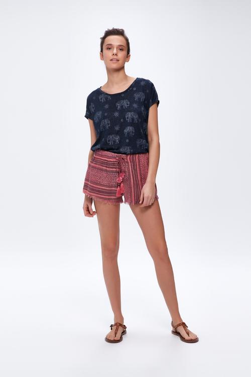  ETNİK DESENLİ KISA ŞORT