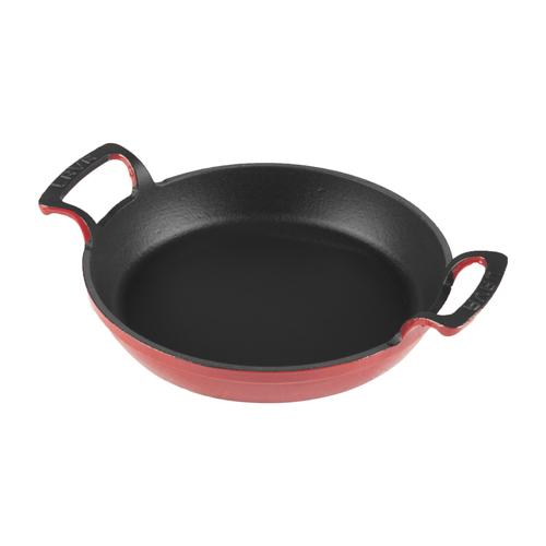  LAVA YUVARLAK KULPLU DÖKÜM SAHAN KIRMIZI 20CM