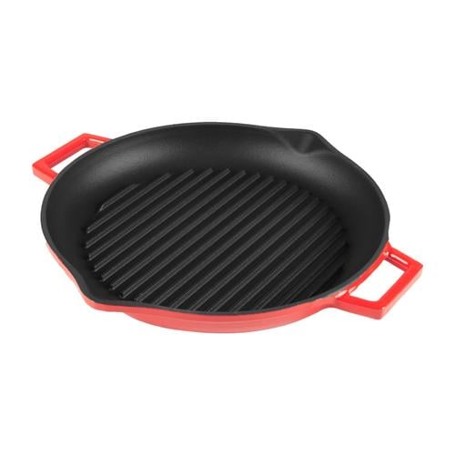  LAVA YUVARLAK IZGARA DÖKÜM TAVA KIRMIZI 30CM