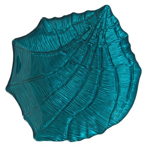 SHELL DEKORATİF TABAK 40 CM MAVİ