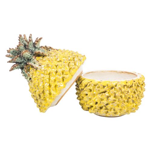  PINEAPPLE DEKORATİF KUTU 14X21CM SARI