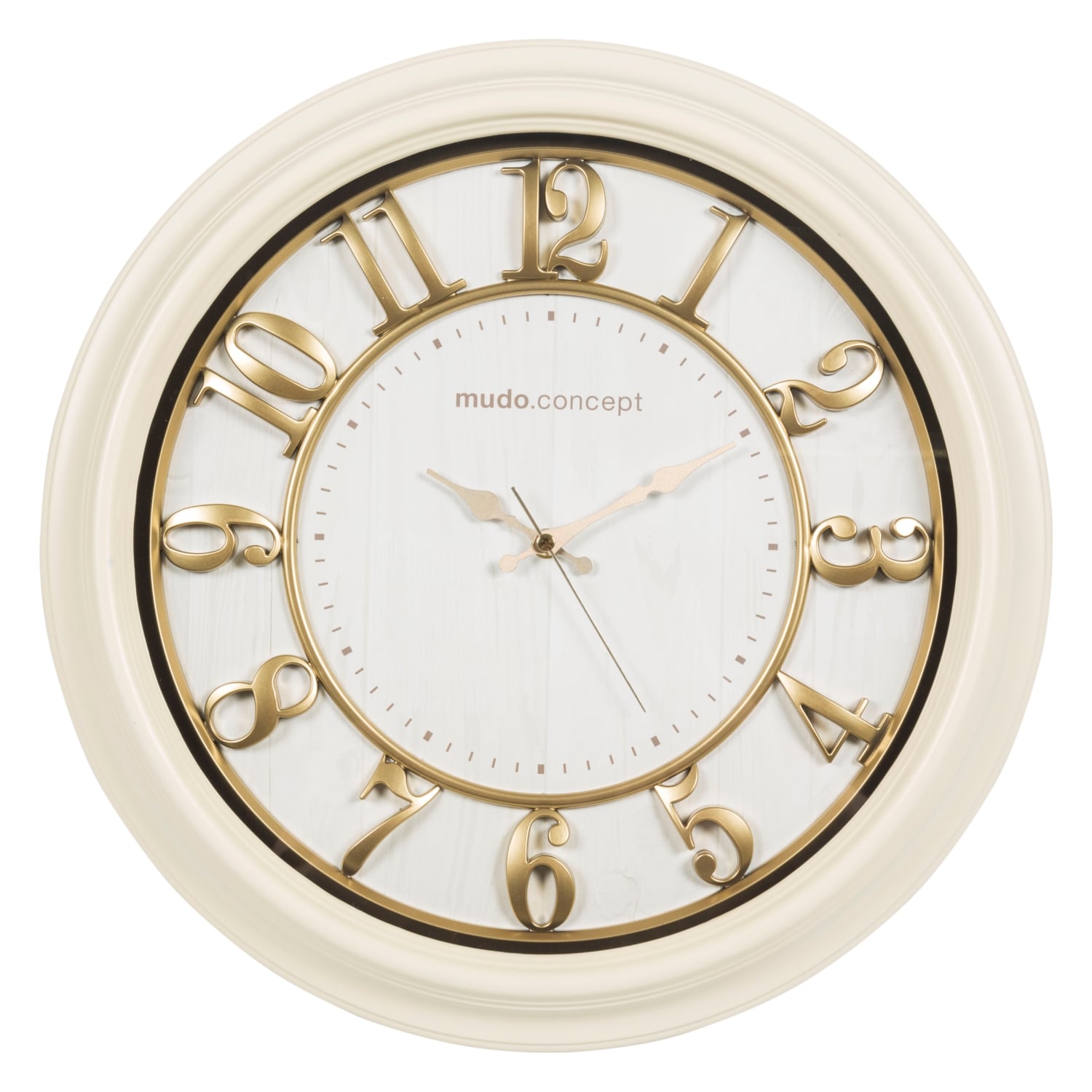 KREM MALEN DUVAR SAATİ 46 CM