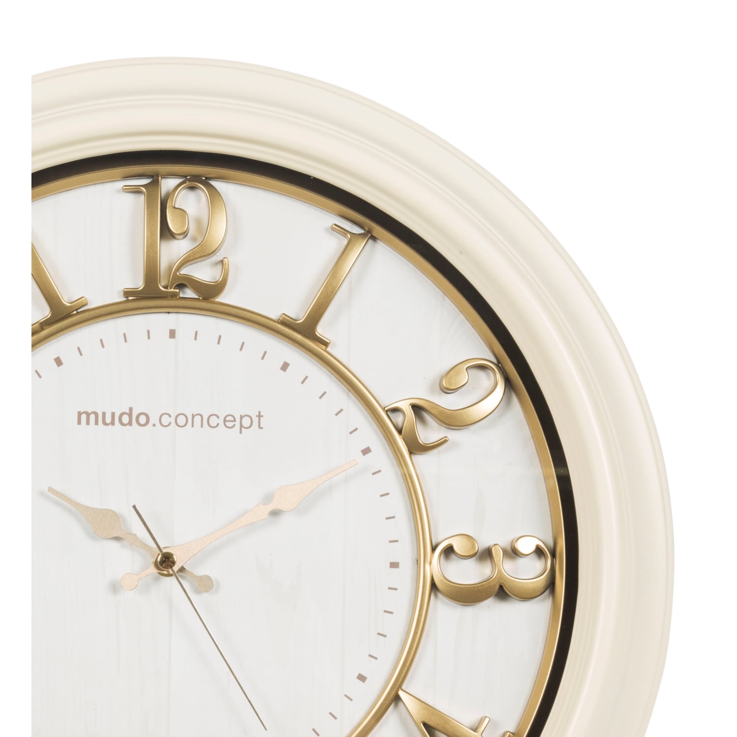 KREM MALEN DUVAR SAATİ 46 CM