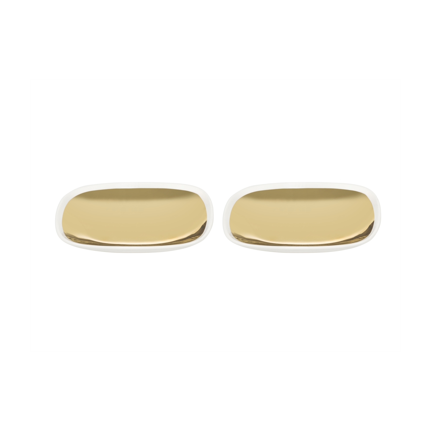 GOLD OVAL TABAK 2 Lİ  12.5 x 9 x 2cm