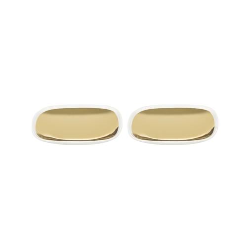  GOLD OVAL TABAK 2 Lİ  12.5 x 9 x 2cm