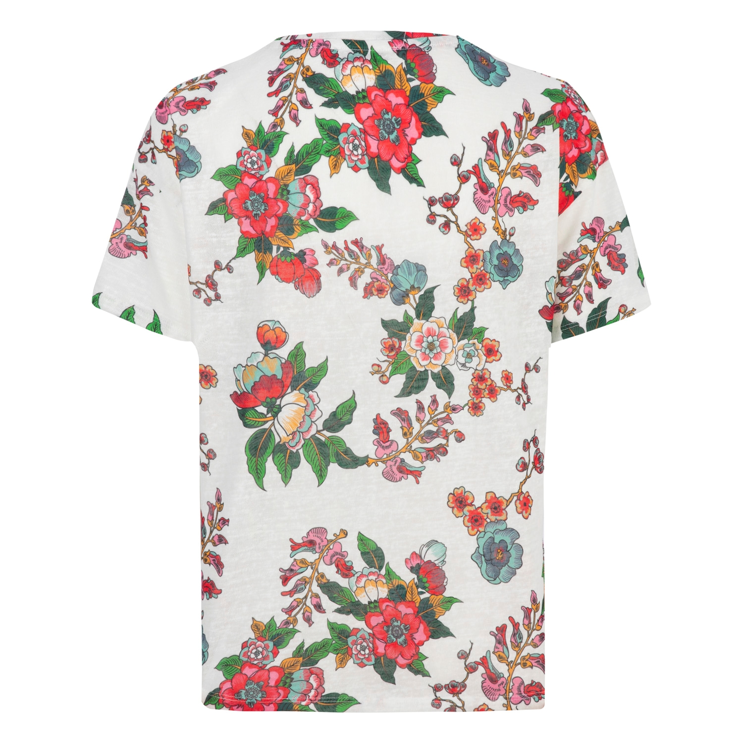 ÇİÇEKLİ KISA KOLLU T-SHIRT