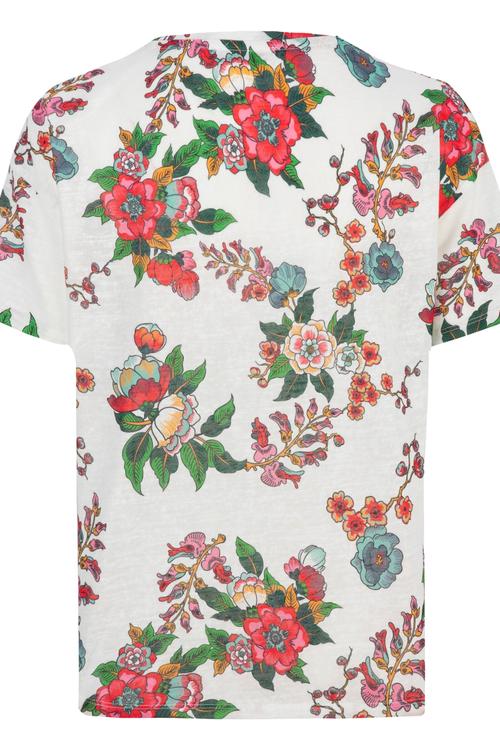  ÇİÇEKLİ KISA KOLLU T-SHIRT