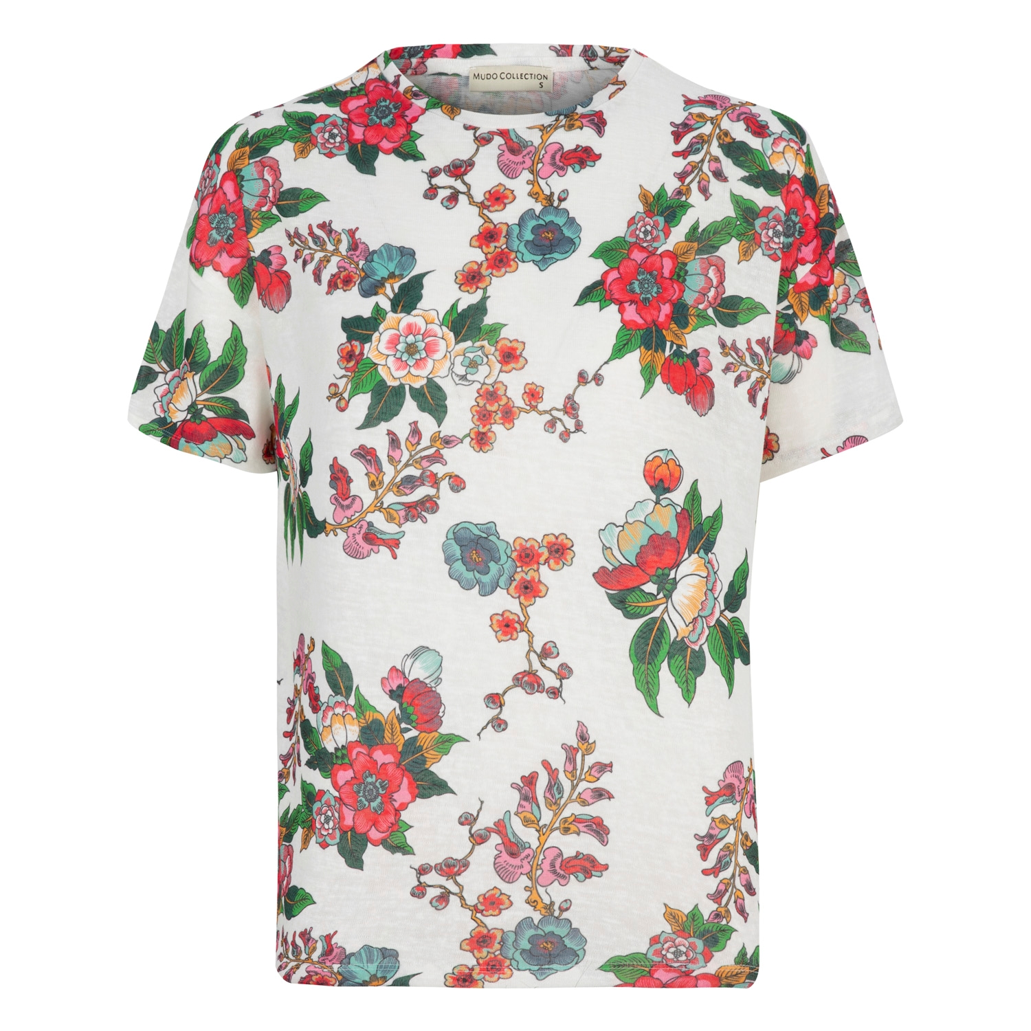 ÇİÇEKLİ KISA KOLLU T-SHIRT