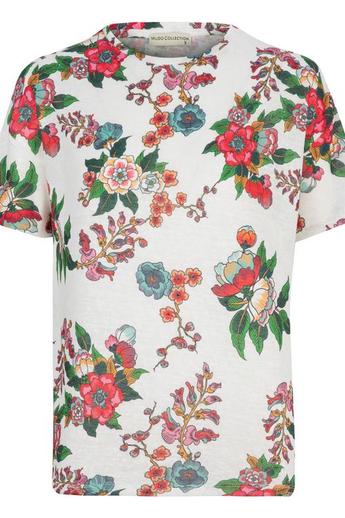  ÇİÇEKLİ KISA KOLLU T-SHIRT