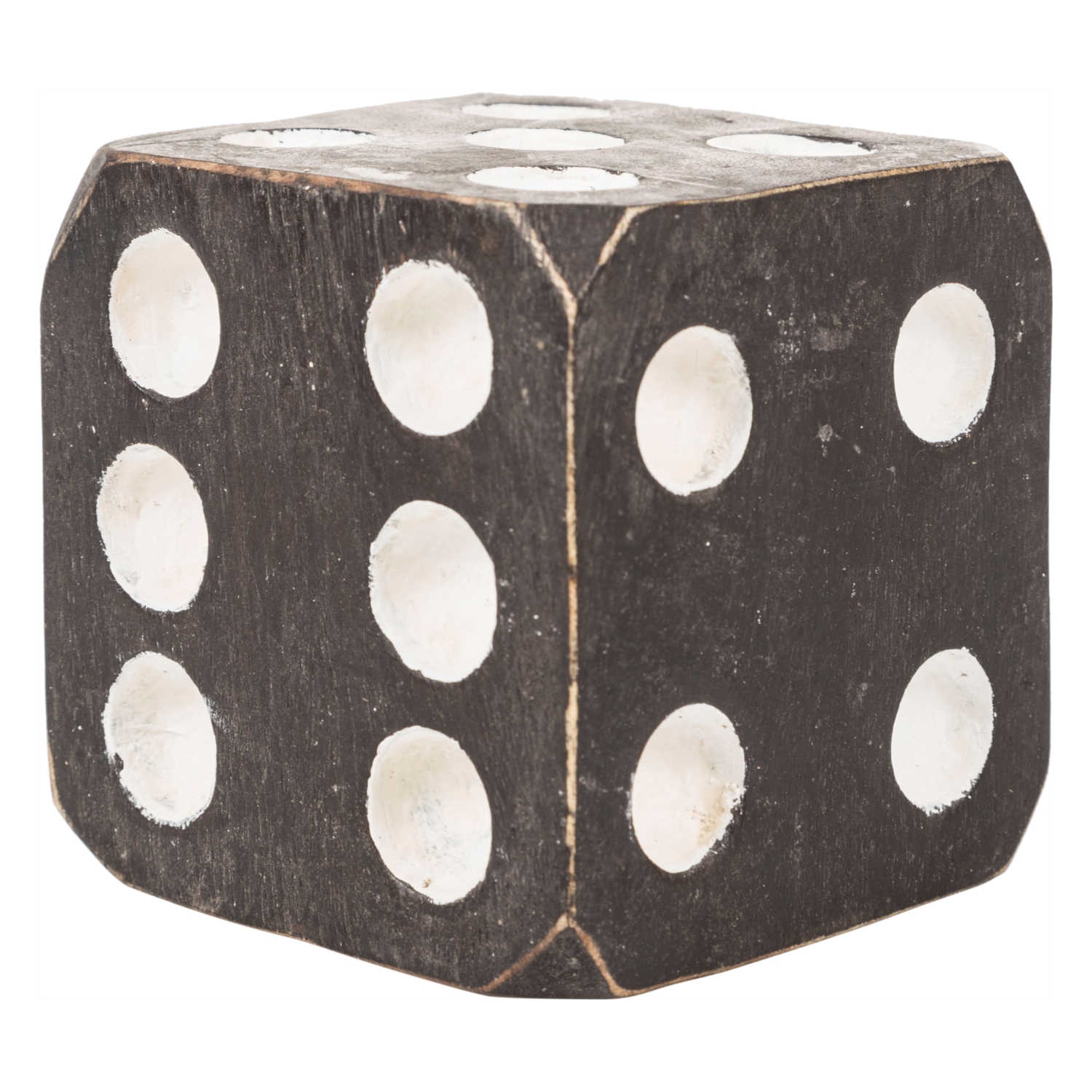 AHŞAP ZAR BİBLO - SİYAH 10X10CM