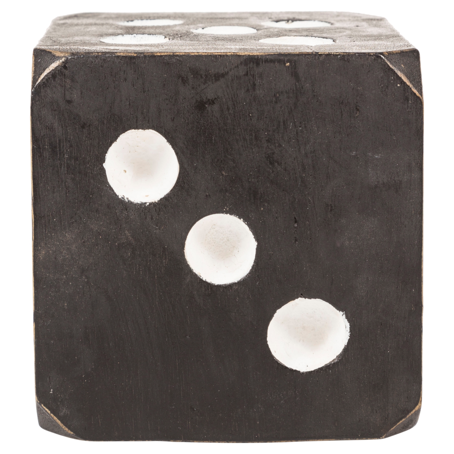 AHŞAP ZAR BİBLO - SİYAH 13X13CM