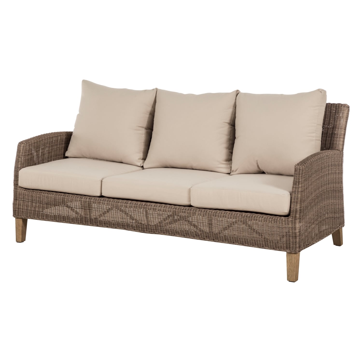 AURA RATTAN ÜÇLÜ KOLTUK GRİ