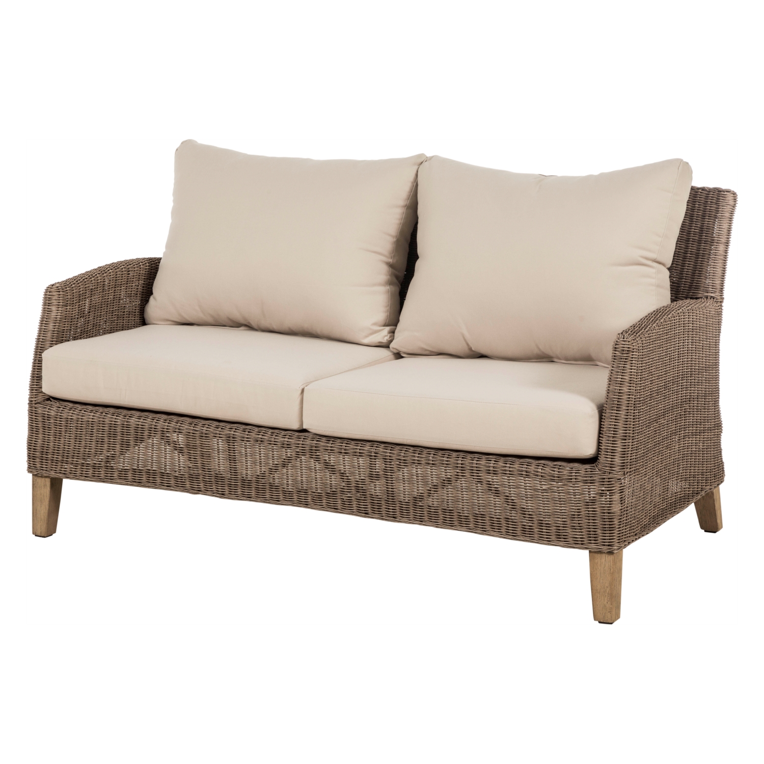 AURA RATTAN İKİLİ KOLTUK GRİ