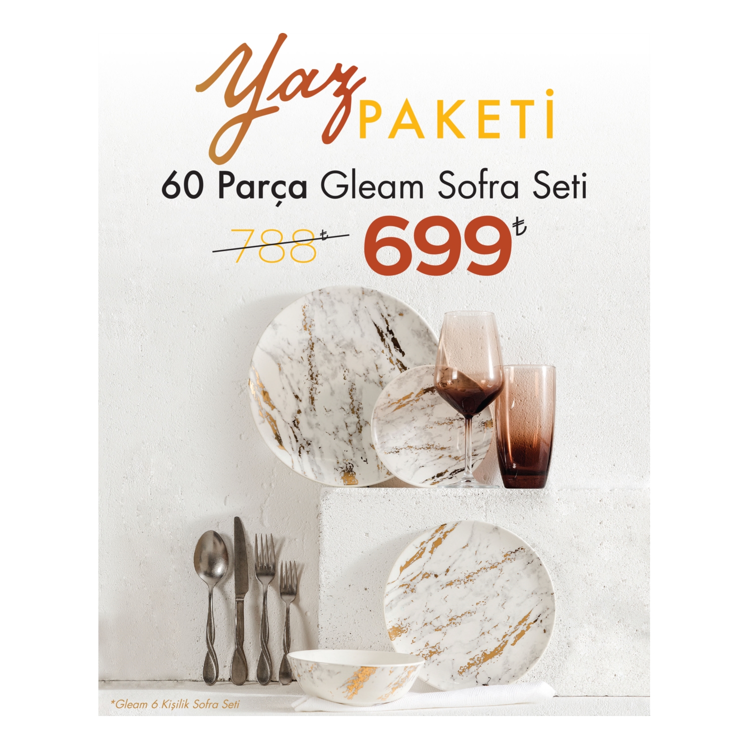 GLEAM SOFRA SETİ - 60 PARÇA