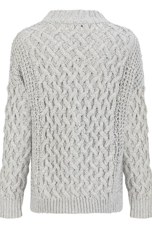  ÖRGÜ DESENLİ BİSİKLET YAKA TRİKO KAZAK