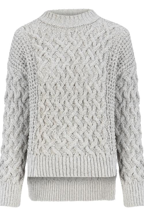  ÖRGÜ DESENLİ BİSİKLET YAKA TRİKO KAZAK