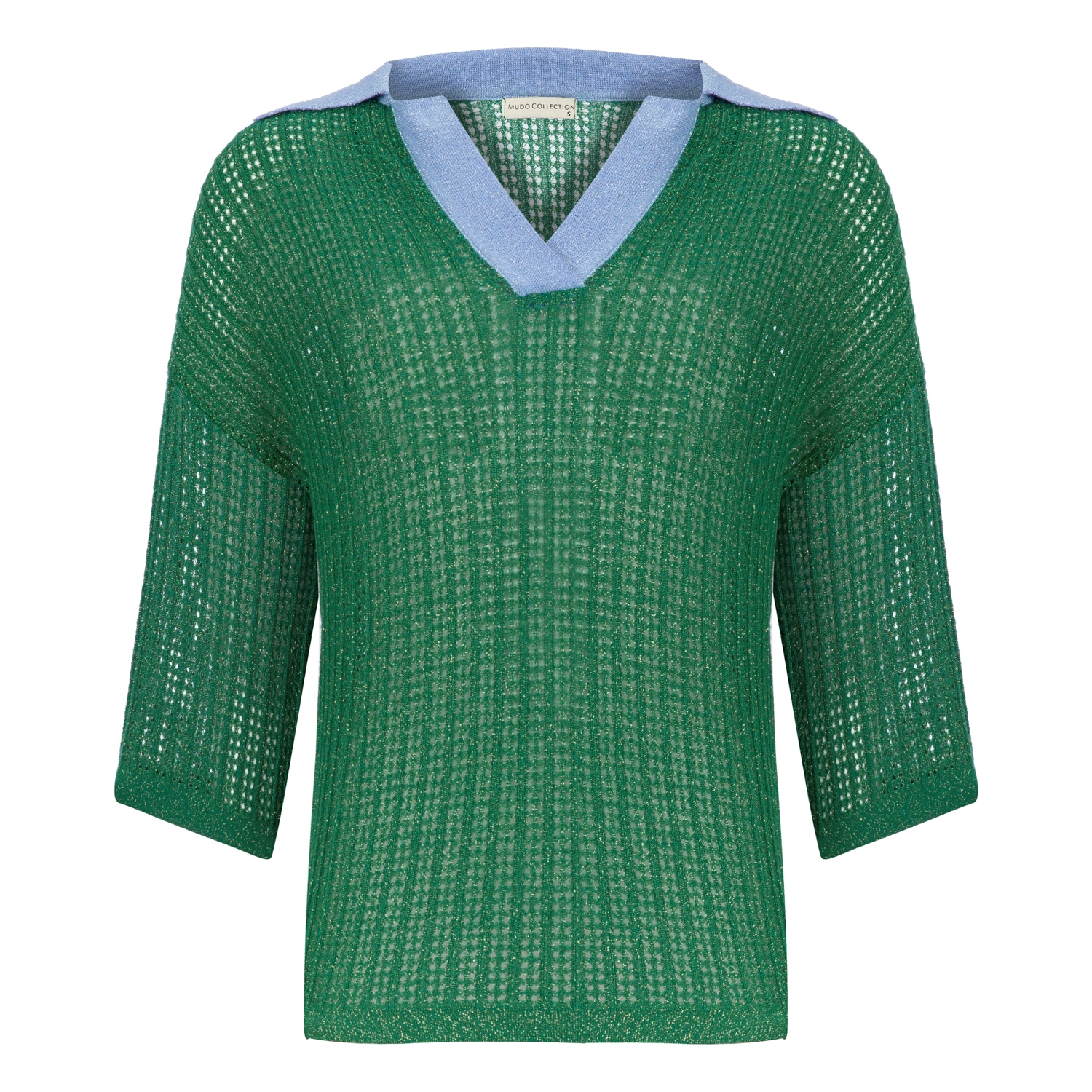 GÖMLEK YAKALI SİMLİ 3/4 KOL KAZAK