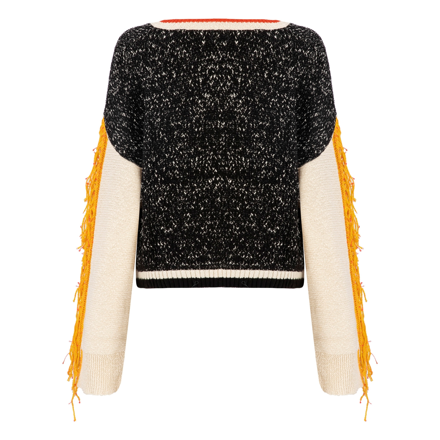 KOLLARI PÜSKÜLLÜ BİSİKLET YAKA TRİKO KAZAK