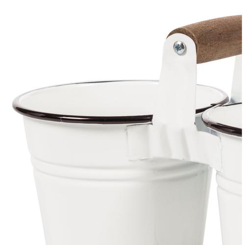  2LI AHŞAP SAPLI KASIKLIK - BEYAZ