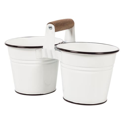  2LI AHŞAP SAPLI KASIKLIK - BEYAZ