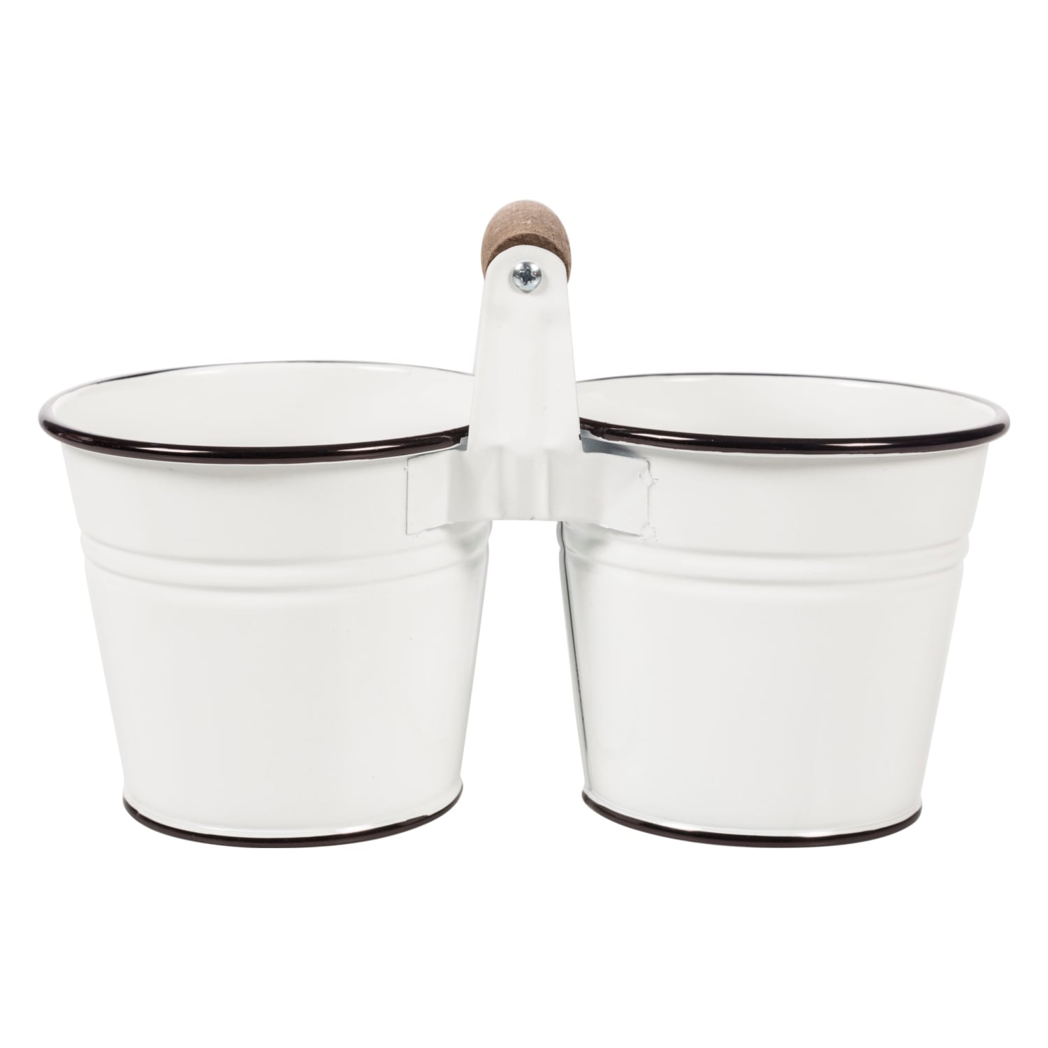 2LI AHŞAP SAPLI KASIKLIK - BEYAZ