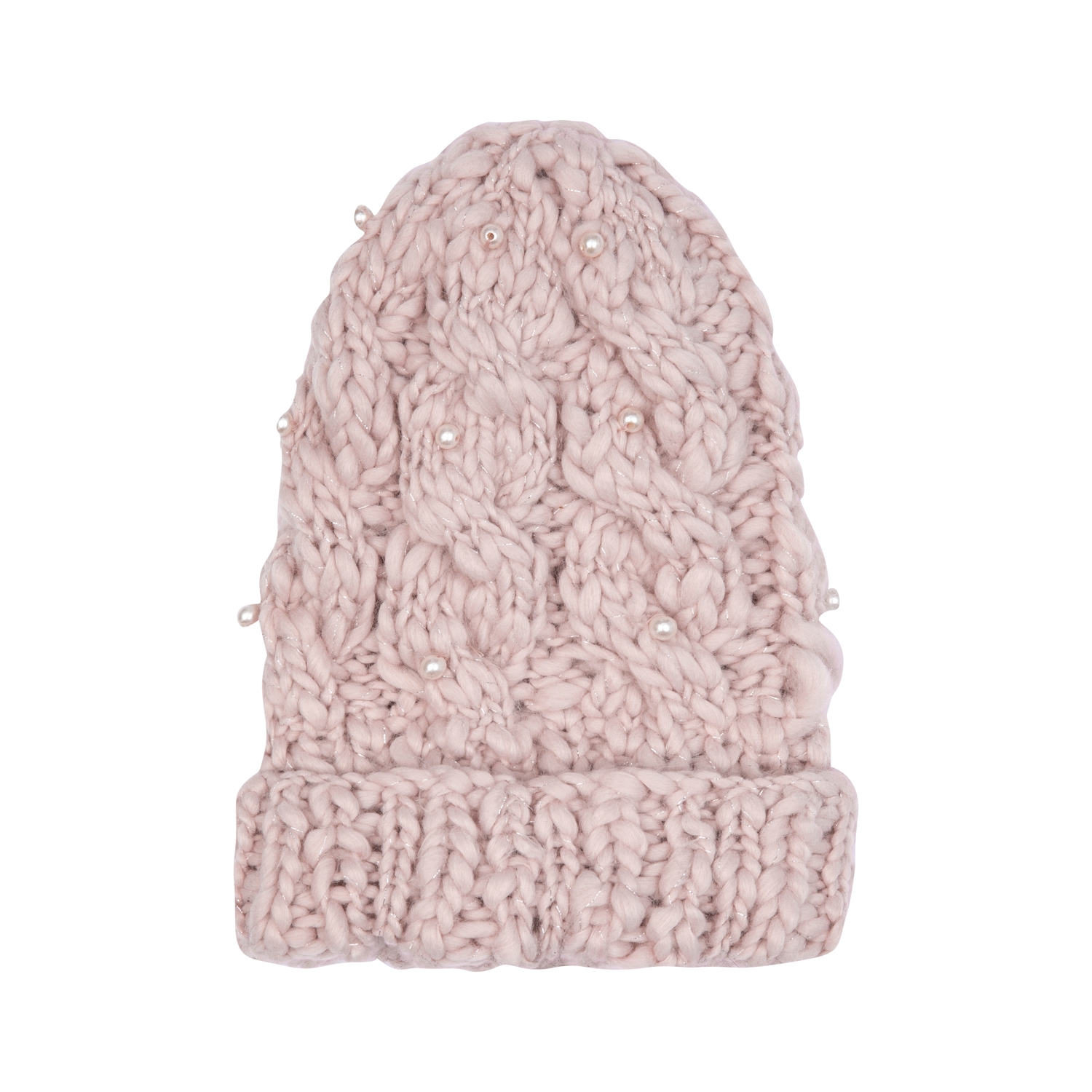 İNCİ İŞLEMELİ YÜN KALIN BERE