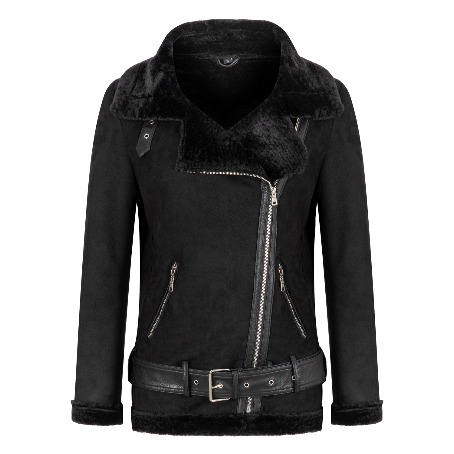 KÜRK YAKA BİKER MONT