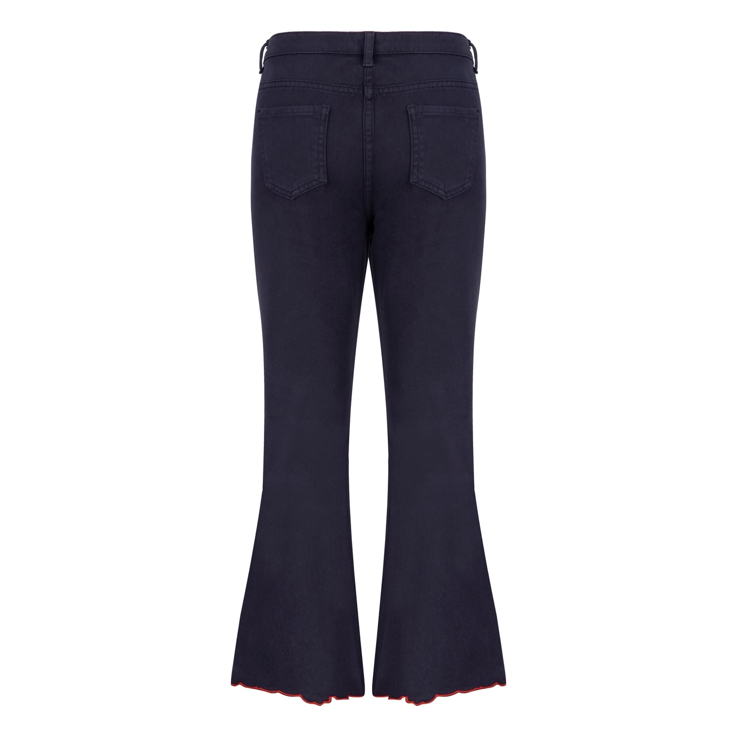 PAÇA İŞLEMELİ CROPPED JEAN PANTOLON